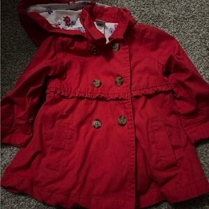 Little Me Red Kids spring coat with Hood